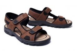 RIEKER 26156-25 brown combination, sandały męskie. Brązowe sandały męskie Rieker, bez zapięcia. Za 255.92 zł.