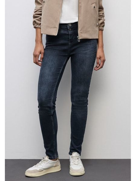 Street One Dżinsy - Slimf fit - w kolorze granatowym rozmiar: W26/L32. Niebieskie jeansy damskie Street One, z podwyższonym stanem. Za 135.49 zł.