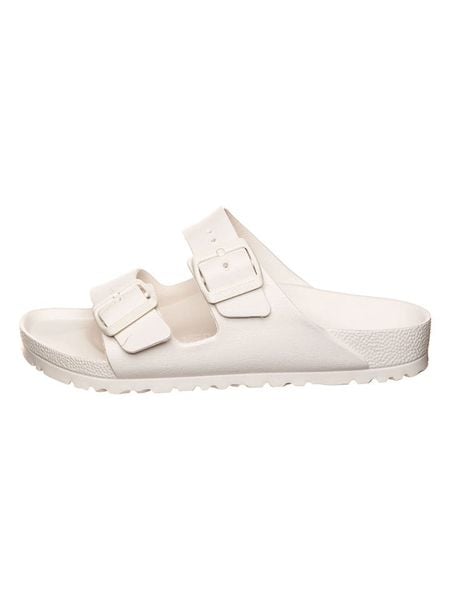 Birkenstock Klapki "Birkenstock Arizona" w kolorze kremowym rozmiar: 39. Brązowe klapki damskie Birkenstock, bez wzorów, bez obcasa. Za 209.95 zł.