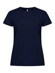 Clique Basic-T Women dopasowana koszulka z bawełny, dark navy. Niebieskie t-shirty damskie CLIQUE, s, bez wzorów, z bawełny, bez kołnierzyka. Za 99.77 zł.