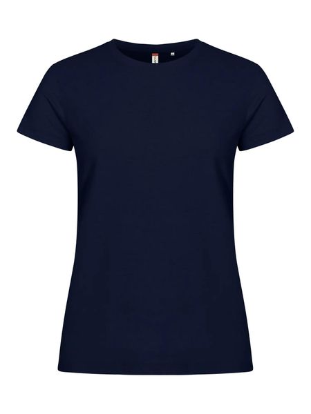 Clique Basic-T Women dopasowana koszulka z bawełny, dark navy. Niebieskie t-shirty damskie CLIQUE, s, bez wzorów, z bawełny, bez kołnierzyka. Za 99.77 zł.