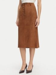 Marella Spódnica skórzana Zeus 2613401024 Brązowy Regular Fit. Brązowe spódniczki damskie Marella, bez wzorów, ze skóry. Za 1,779.00 zł.