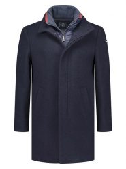 NEW ZEALAND AUCKLAND Płaszcz przejściowy w kolorze granatowym rozmiar: 3XL. Niebieskie płaszcze męskie New Zealand Auckland, xl, bez wzorów, z wełny. Za 494.95 zł.