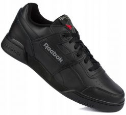 Męskie buty sportowe sneakersy skórzane czarne REEBOK WORKOUT PLUS. Czarne buty sportowe na co dzień męskie Reebok, z materiału, bez zapięcia, trekkingowe, reebok classic. Za 279.00 zł.