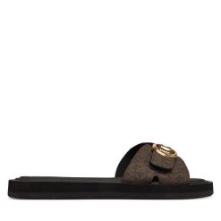 Klapki MICHAEL Michael Kors. Brązowe klapki damskie MICHAEL Michael Kors, bez wzorów, bez obcasa. Za 319.99 zł.