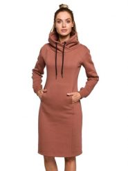 Made of emotion Sukienka w kolorze czerwonobrązowym rozmiar: S. Brązowe sukienki damskie Made Of Emotion, na co dzień, s, bez wzorów, bez kołnierzyka, bez ramiączek, maxi, proste. Za 161.73 zł.