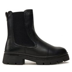 Botki s.Oliver. Czarne botki damskie S.Oliver, bez obcasa, na płaskiej podeszwie, bez zapięcia. Za 419.99 zł.