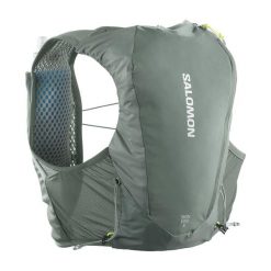 Plecak do biegania Salomon Skin Pro 8 o pojemności 8 litrów, z softflaskami. Plecaki damskie Salomon, bez wzorów, z materiału, sportowe. Za 449.99 zł.