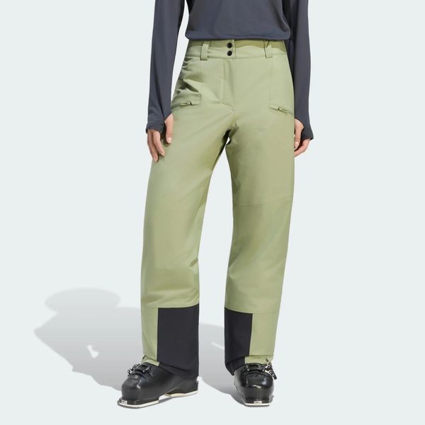 Dwuwarstwowe ocieplane spodnie Terrex Multi CLIMAPROOF. Zielone spodnie materiałowe damskie Adidas, bez wzorów, z materiału, klasyczne, z standardowym stanem. Za 899.00 zł.
