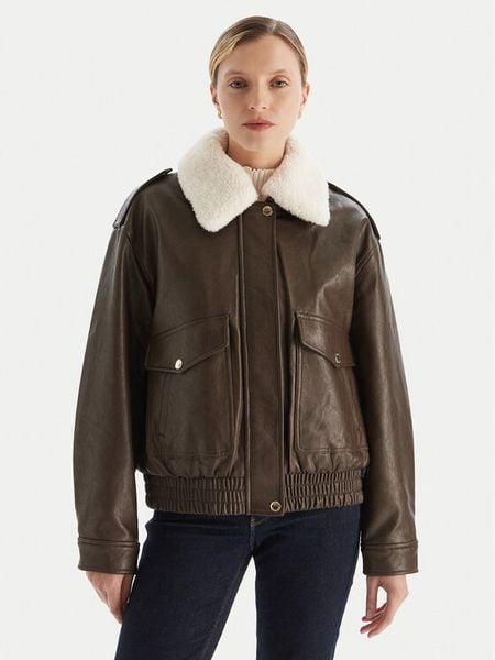 MICHAEL Michael Kors Kurtka z imitacji skóry 77A1487M52 Brązowy Relaxed Fit. Brązowe kurtki damskie MICHAEL Michael Kors, m, bez wzorów, ze skóry, bez kaptura. Za 1,129.00 zł.