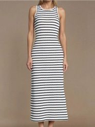 Sukienka maxi w paski - wielobarwny. Sukienki damskie Sinsay, l, bez wzorów, bez kołnierzyka, bez ramiączek, maxi. Za 49.99 zł.