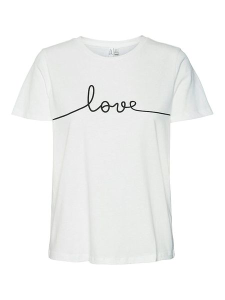 Vero Moda Koszulka "Kami" w kolorze białym rozmiar: XS. Białe bluzki damskie Vero Moda, xs, bez wzorów, z bawełny, bez kołnierzyka, bez ramiączek. Za 48.16 zł.