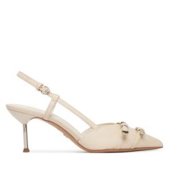 Sandały Tamaris. Białe sandały damskie Tamaris, bez wzorów, bez obcasa, na szpilce. Za 379.99 zł.