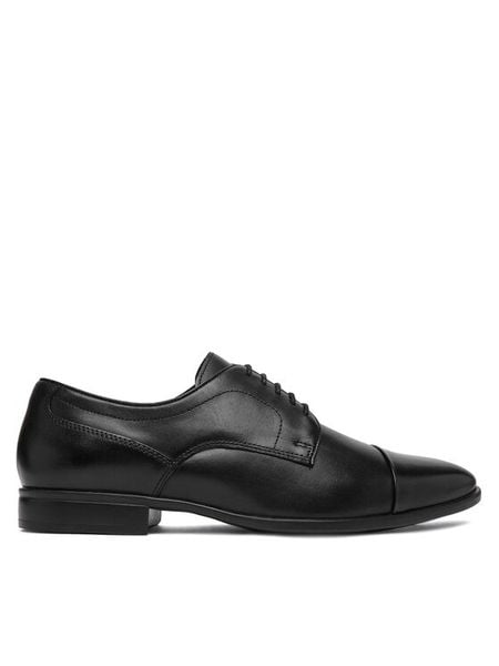 Geox Półbuty U Thalos U66NYB 00043 C9999 Czarny. Czarne buty wizytowe męskie Geox, ze skóry, bez zapięcia. Za 549.99 zł.
