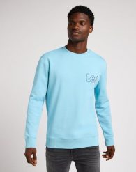 WRANGLER MĘSKA BLUZA WOBBLY LEE SWS PREPPY BLUE 112349357 L81M044970. Niebieskie bluzy bez kaptura męskie Wrangler, l. Za 199.99 zł.