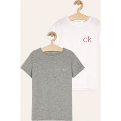 Calvin Klein Underwear - T-shirt dziecięcy 128-176 cm (2 pack). Szare koszulki dziewczęce Calvin Klein Underwear, bez wzorów, z bawełny, bez ramiączek. Za 129.90 zł.