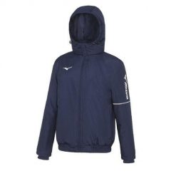 Kurtka fitness męska Mizuno Team trad bomber. Niebieskie kurtki męskie Mizuno, m, bez wzorów, sportowe, bez kaptura. Za 299.95 zł.