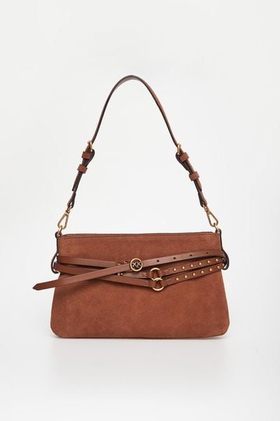 Torebka zamszowa Belt Bag PINKO. Torebki klasyczne damskie Pinko, bez wzorów, z zamszu, zamszowe, bez dodatków. Za 1,509.00 zł.