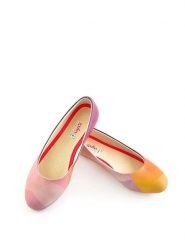 Goby Baleriny w kolorze różowo-pomarańczowym ze wzorem rozmiar: 42. Brązowe baleriny damskie Goby, bez wzorów, z materiału, bez obcasa. Za 184.46 zł.