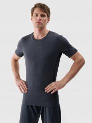 T-SHIRT MĘSKI 4F KOSZULKA TRENINGOWA SZYBKOSCHNĄCA TFTSM1345. Białe t-shirty sportowe męskie 4f, m, z materiału, bez ramiączek, na fitness i siłownię. Za 182.98 zł.