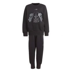 Zestaw adidas x Star Wars Z.N.E. Crewneck and Jogger. Czarne spodnie dresowe damskie Adidas, bez wzorów, z dresówki. W wyprzedaży za 166.60 zł.