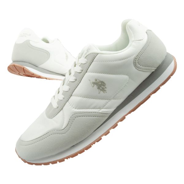 Buty sportowe sneakersy męskie U.S Polo Assn. Białe buty sportowe na co dzień męskie U.S. Polo Assn., z gumy, bez zapięcia, trekkingowe. Za 159.00 zł.