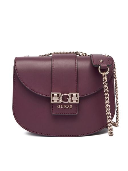 Guess Torebka HWVG98 91210 Fioletowy. Fioletowe torebki klasyczne damskie Guess, z aplikacjami, ze skóry, wizytowe, bez kołnierzyka, bez ramiączek. Za 419.99 zł.