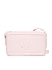 Calvin Klein Torebka Bold Ck Camera Bag LV04F3220G Różowy. Czerwone listonoszki damskie CALVIN KLEIN, bez wzorów, ze skóry, bez dodatków. Za 329.99 zł.