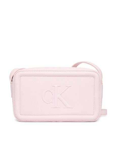 Calvin Klein Torebka Bold Ck Camera Bag LV04F3220G Różowy. Czerwone listonoszki damskie CALVIN KLEIN, bez wzorów, ze skóry, bez dodatków. Za 234.99 zł.