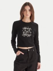 HUGO Bluzka Duspark 50550132 Czarny Slim Fit. Czarne bluzki damskie Hugo, m, bez wzorów, z bawełny, bez ramiączek. Za 269.99 zł.