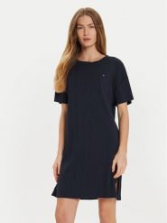 Tommy Hilfiger Sukienka codzienna UW0UW05569 Granatowy Relaxed Fit. Niebieskie sukienki damskie Tommy Hilfiger, na co dzień, xs, bez wzorów, z bawełny, bez kołnierzyka, bez ramiączek, proste. Za 169.99 zł.