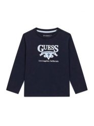 Guess Bluzka N6YI12 K3800 Granatowy Regular Fit. Niebieskie t-shirty chłopięce Guess, z aplikacjami, z bawełny, bez ramiączek. Za 84.99 zł.
