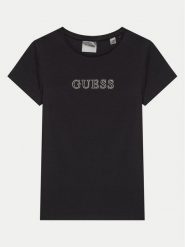 Guess T-Shirt J4RI49 J1314 Czarny Regular Fit. Czarne koszulki dziewczęce Guess, z aplikacjami, z bawełny, bez ramiączek. Za 69.00 zł.