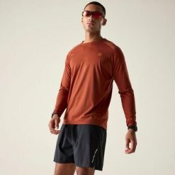 Męska koszulka z długim rękawem Agile do wędrówek. Brązowe koszulki męskie z długim rękawem Dare 2b, m, z lyocellu. Za 199.99 zł.