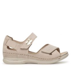 Sandały Rieker. Brązowe sandały damskie Rieker, bez wzorów, bez obcasa, na płaskiej podeszwie. Za 359.99 zł.