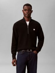 Calvin Klein Jeans sweter z dzianiny Mężczyźni Bawełna czarny, XL. Czarne swetry męskie Calvin Klein Jeans, m, z aplikacjami, z bawełny, bez kołnierzyka. Za 279.95 zł.