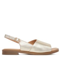 Sandały Lasocki. Żółte sandały damskie Lasocki, bez wzorów, bez obcasa, na płaskiej podeszwie. Za 149.99 zł.