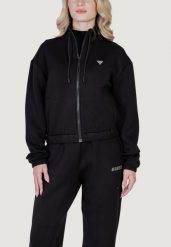 Bluza Kobieta GUESS ACTIVE CECILIA SCUBA ZIP. Czarne bluzy bez kaptura damskie Guess Active, m, z lycry. Za 327.85 zł.