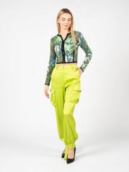 Pinko Spodnie "Panciotto" | 102639 A1AV | Kobieta | Zielony. Zielone spodnie materiałowe damskie Pinko, bez wzorów, z tkaniny, eleganckie, z podwyższonym stanem. W wyprzedaży za 419.00 zł.