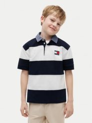Tommy Hilfiger Polo KB0KB10473 Granatowy Regular Fit. Niebieskie t-shirty chłopięce Tommy Hilfiger, bez wzorów, z bawełny, bez ramiączek. Za 289.99 zł.