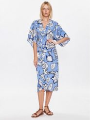 Marella Sukienka koktajlowa Valore 2332210932 Niebieski Loose Fit. Niebieskie sukienki damskie Marella, bez wzorów, z syntetyku, wizytowe, bez kołnierzyka, bez ramiączek. Za 1,539.00 zł.