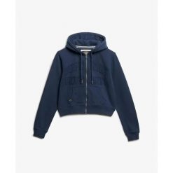 Damska bluza z kapturem full zip Superdry Athletic Tonal Crop. Niebieskie bluzy z kapturem damskie Superdry. Za 326.95 zł.