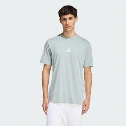 Koszulka z pojedynczej dzianiny Essentials 3 paski. Białe t-shirty sportowe męskie Adidas, xl, z bawełny, bez ramiączek, na fitness i siłownię. Za 119.00 zł.