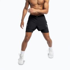 Spodenki treningowe BOXRAW Tunero 2-in-1. Czarne szorty męskie BOXRAW, z elastanu, bez kołnierzyka. Za 319.99 zł.