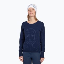 Sweter damski Rossignol Jcc Lina Pull. Niebieskie swetry klasyczne damskie Rossignol, bez kołnierzyka. Za 869.99 zł.