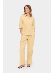SAINT TROPEZ Koszula w kolorze beżowym rozmiar: L. Brązowe koszule damskie Saint Tropez, l, bez wzorów, z bawełny, bez kołnierzyka, bez ramiączek. Za 124.95 zł.