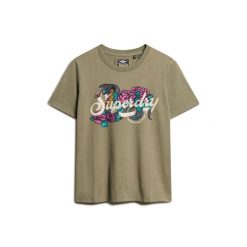 Damska koszulka na co dzień Superdry Tattoo Script. Zielone t-shirty damskie Superdry., s, bez wzorów, z materiału, bez kołnierzyka. Za 156.00 zł.