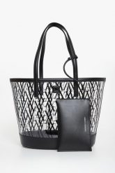 Torebka damska transparentny shopper ARMANI EXCHANGE. Shopper bag damskie Armani Exchange, bez wzorów, bez dodatków. W wyprzedaży za 623.20 zł.