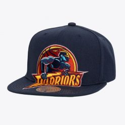 Czapka Golden State Warriors NBA XL Logo. Niebieskie czapki męskie Mitchell & Ness, na jesień, bez wzorów, sportowe. Za 209.50 zł.
