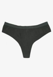 Ciemnozielone Prążkowane Majtki Stringi z Napisem Avinivia. Zielone stringi damskie Born2be, l, bez wzorów, prążkowane. Za 4.99 zł.